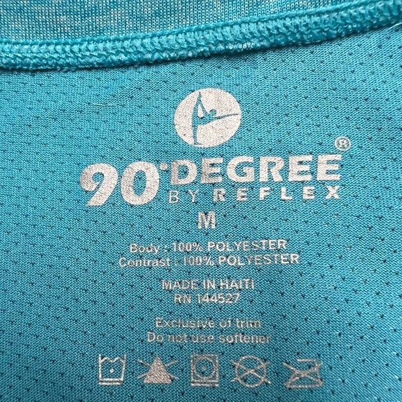 90 DEGREE  BY REFLEX TURQUOISE SHORT SLEEVE SHIRT SIZE M - Picture 2 of 6